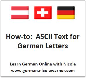 Ascii Text for German Letters and Umlauts