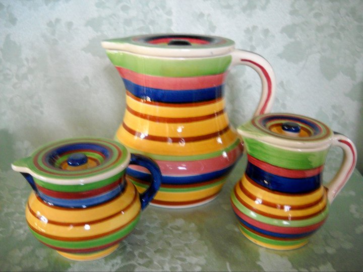 Striped Pitcher Set