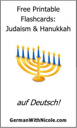 Judaism & Hanukkah in German - Free Printable Flashcards!